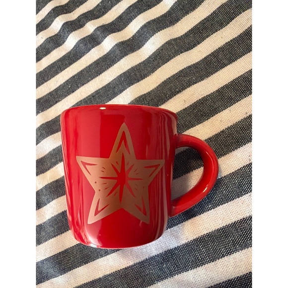 Starbucks Other - Starbucks 2018 Red Gold‎ Etched Star MINIATURE Coffee Mug Ceramic